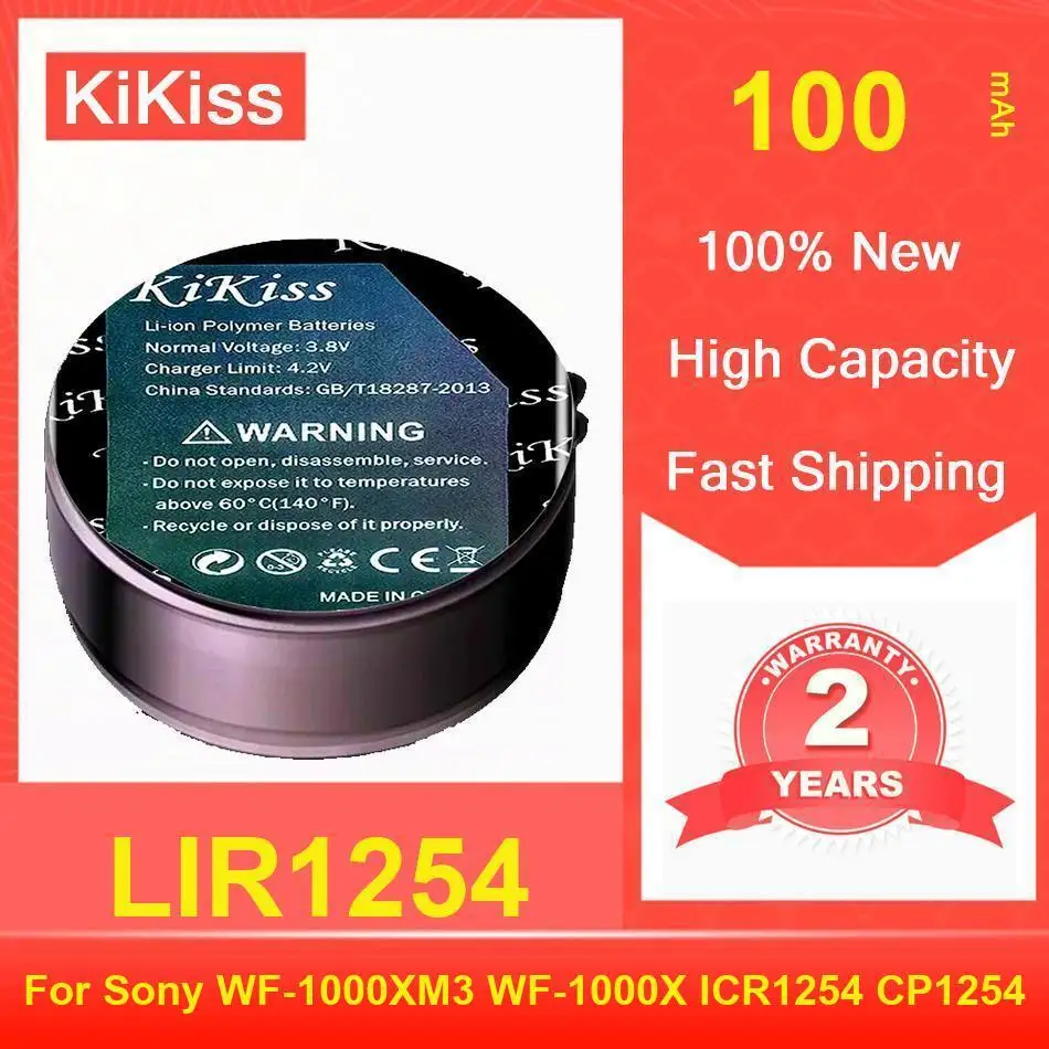 

Kikiss Battery 100Mah LIR1254 For Sony WF-1000XM3 WF-1000X ICR1254 CP1254