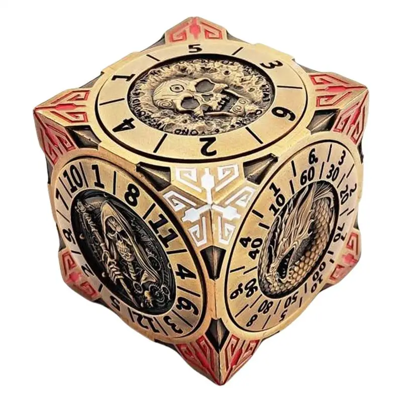 Spinner Dice Toys 7-in-1 Metal Dice Set With 3D Relief Polyhedral Roleplaying Game Dice Numbered Dice Stress Relief Toys