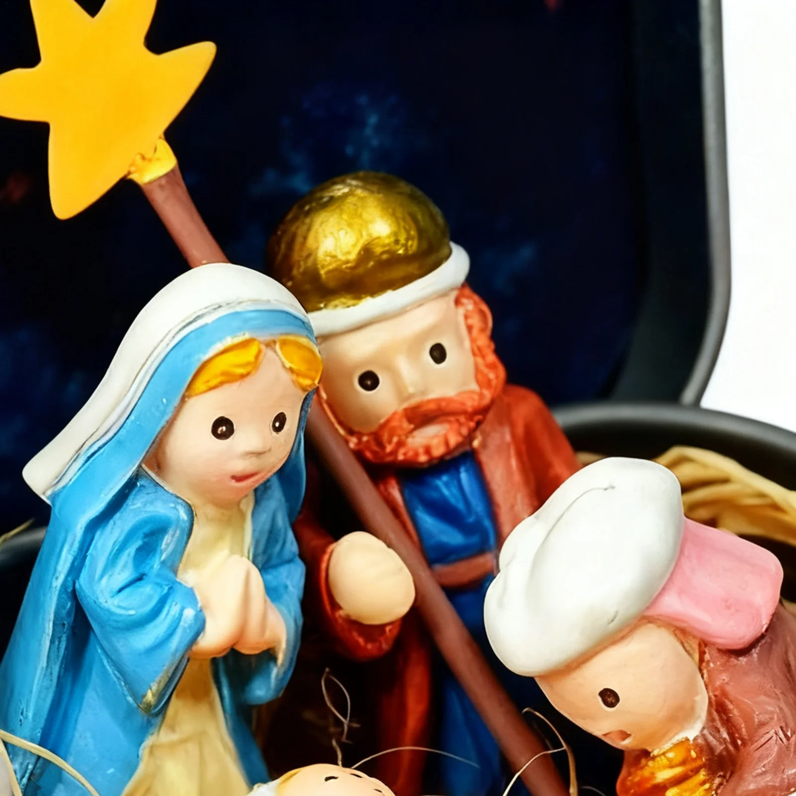 3D Printed Mini Christmas Nativity Set in Tin Box Jesus Birth Manger Nativity Scene Figurines Ornament Christmas Decorations