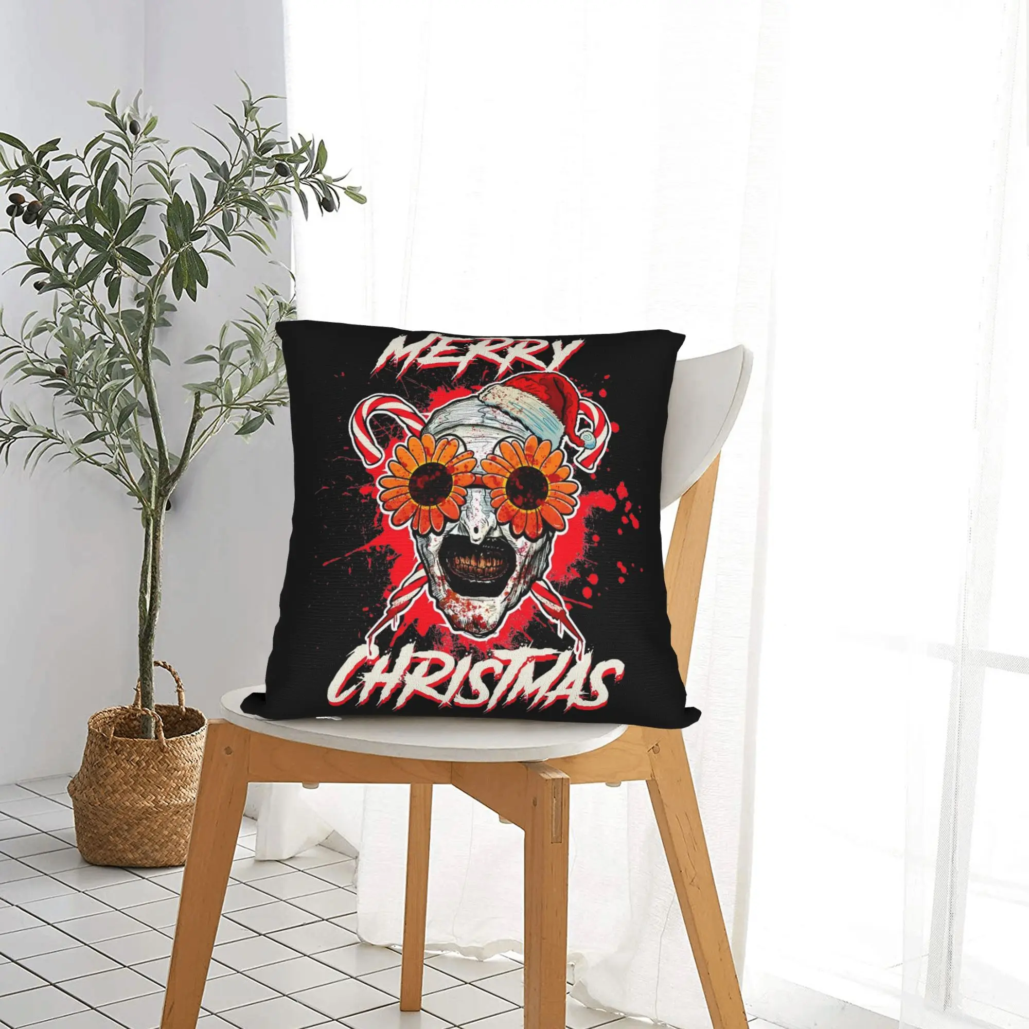 Art The Clown Terrifier Pillowcase Printing Cushion Cover Gift Halloween Pillow Case Cover Home Square