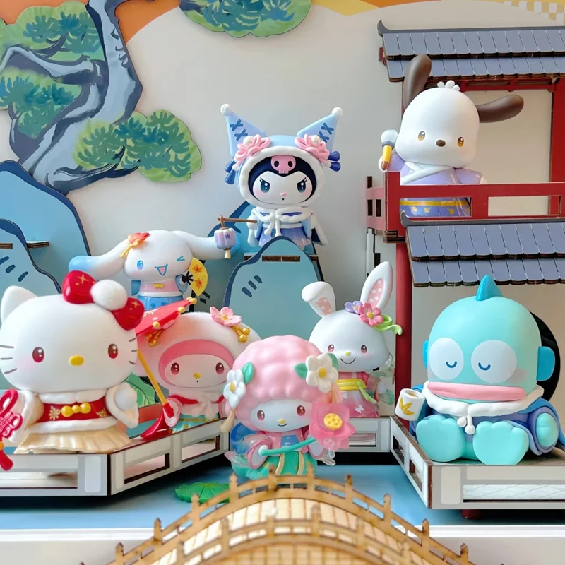 

Genuine Top Toy Sanrio Fourseasons festive attirers Series Blind Box Hellokitty Kuromi My Melody Wish Me Mell Pochacco Model