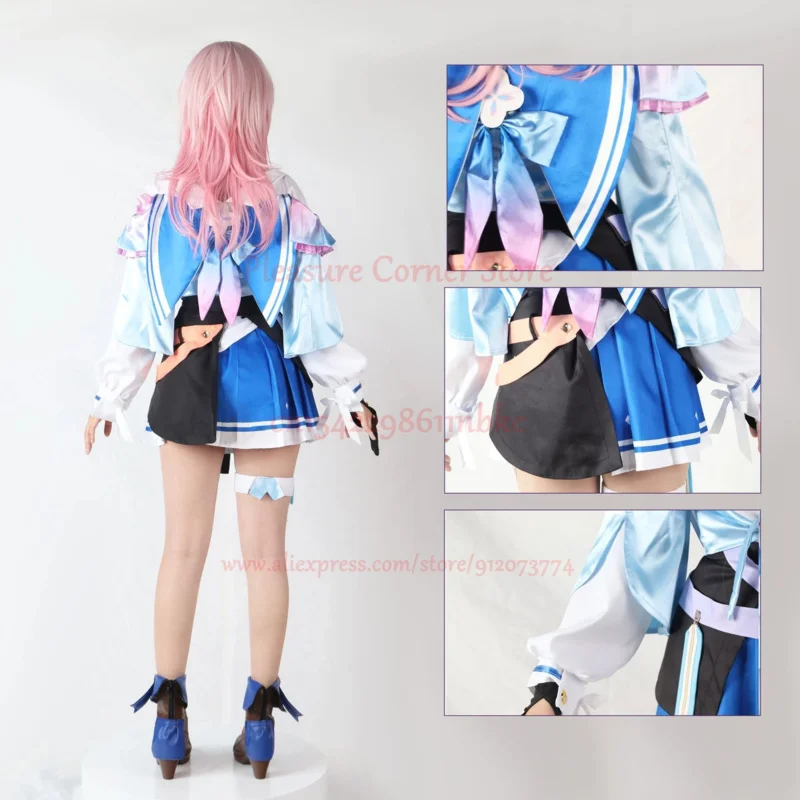 Game Honkai: Star Rail 7th March Cosplay Costumes Uniform Outfit Halloween Party Women Pink Wig March 7th Cosplay Costume Wigs