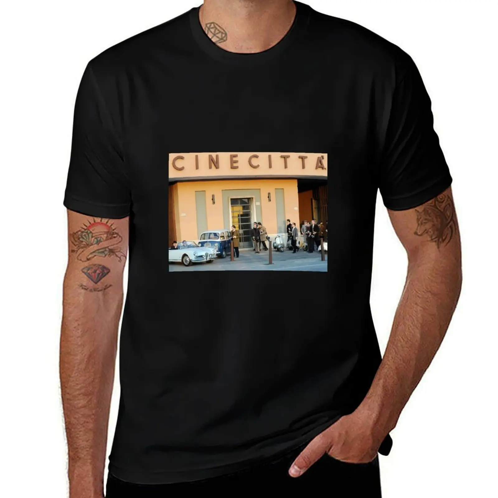 Fellini and Cinecitta T-Shirt Classic Print Short Sleeve Shirt