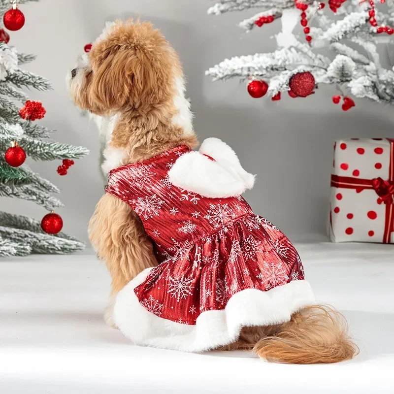 New Pet Clothes Christmas Snow Princess Skirt Dog Clothing Cat Christmas Party