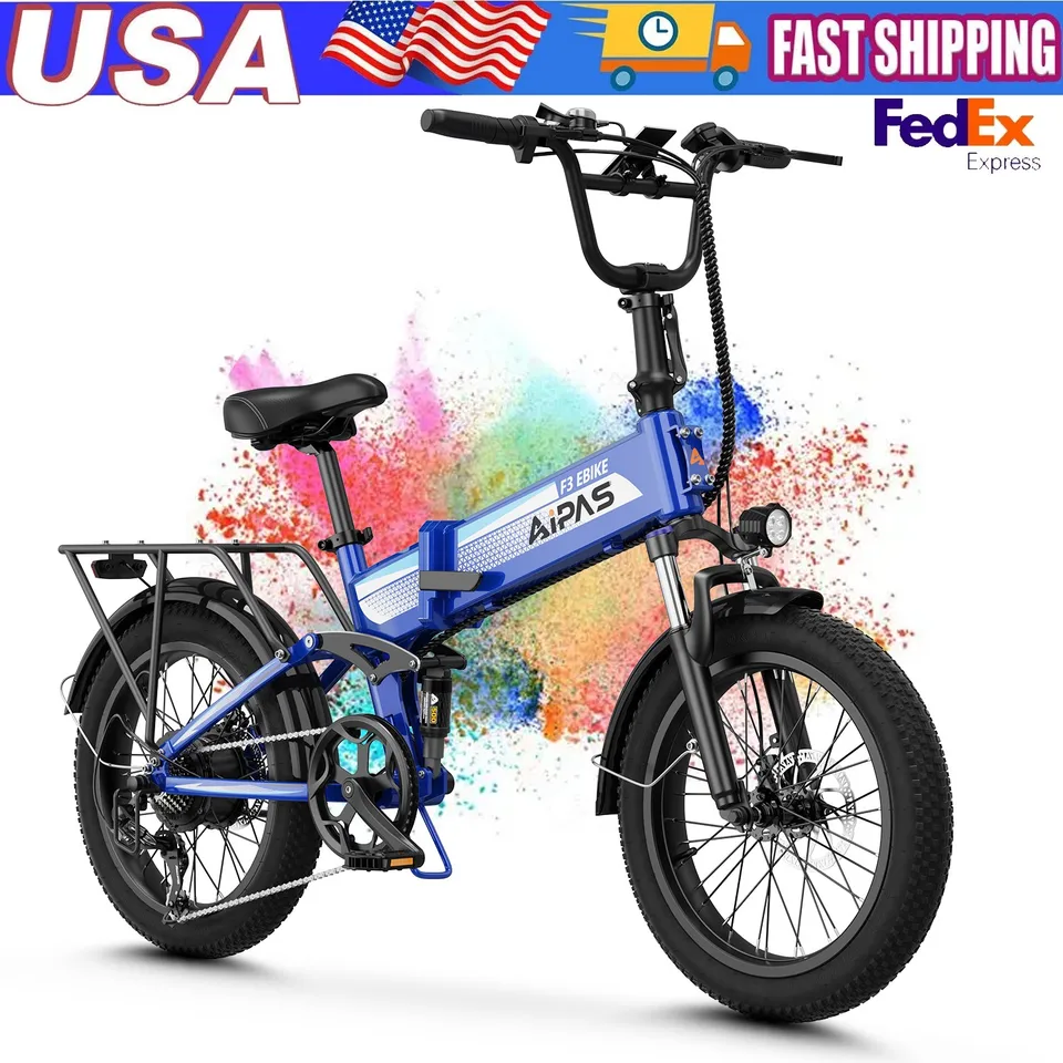 20'' Folding Electric Bike 1500W 48V 12.8Ah Motor Off-Road EMTB Free Shipping