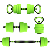 Sportnow 4-in-1 Adjustable Dumbbell Set 30kg, Weight Set as Kettlebell, Barbell, Dumbbells or Push-Up Stand,