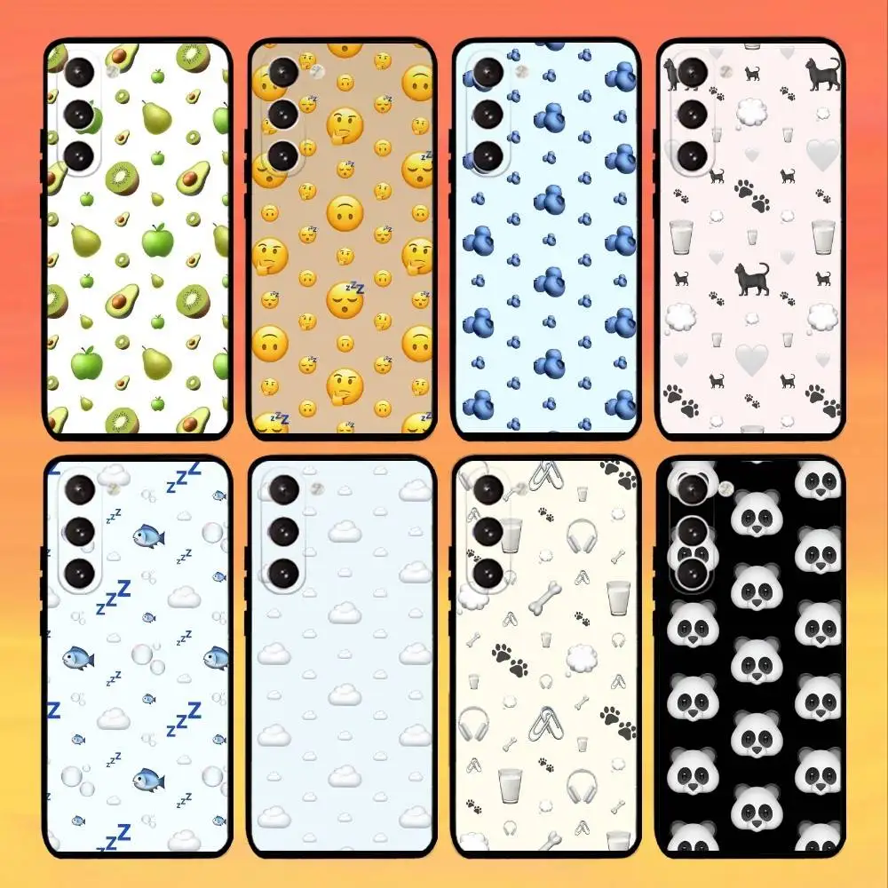 

E-emoji illustration Phone Case For Samsung Galaxy A73,A21s,A22,A31,A52,A53,A71,A41Soft Black Shell