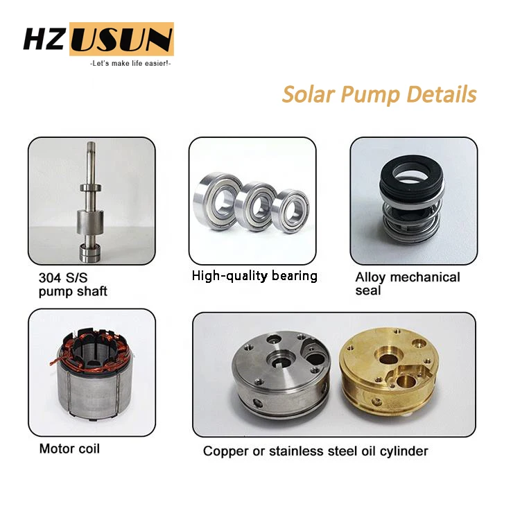 HZUSUN 1100W 3\'\' Hybrid Solar Submersible Deep Well Pump AC/DC 110V 220V Borehole Water Pumps with Solar Controller Inverter Kit