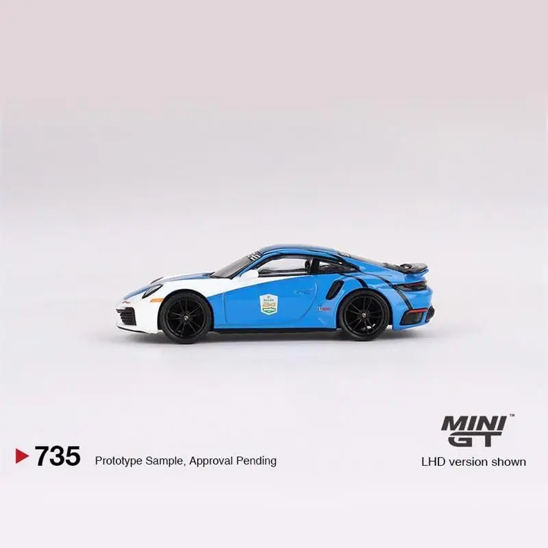 TSM miniGt 1/64 #735 911 turbo S Safety Car 2023 IMSA Blue Die-cast Alloy Car Model Collection