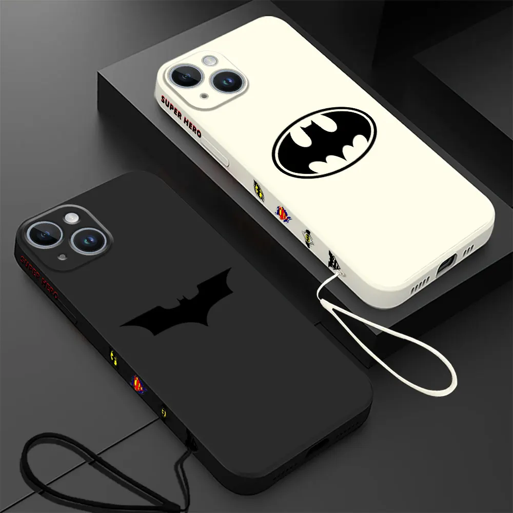 Super B-Bat-man Logo Phone Case for Apple iPhone SE 15 Plus 13 Pro 12 Mini 14ProMax XS Max 11 8 7 XR Silicone Cover 