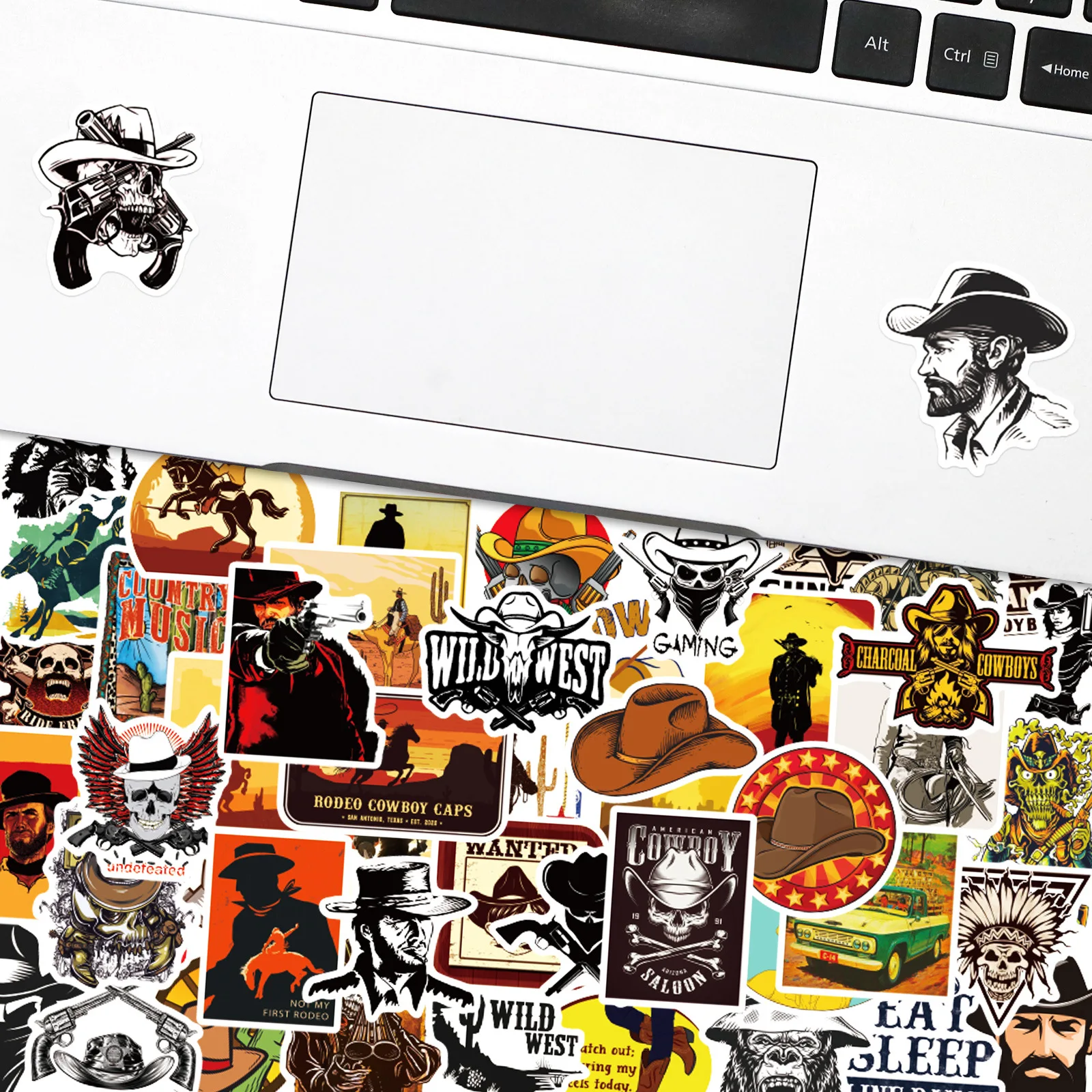 50pcs Western Cowboy Elements Series Immediate Death Personalized Graffiti Wild Skateboard Motorcycle Waterproof Sticker