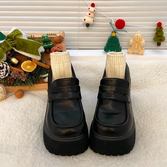 Ladies Shoes 2024 New Loafers Women s High Heels Fashion Slip on Party High Heels Women Hot Sale Round Toe Platform Heels Women AliExpress