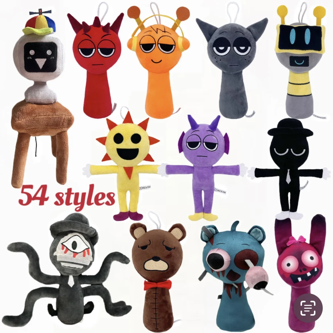 New Hot 54 Styles Sprunki Plush Toys Sprunki Plush Doll Sprunki Game Pillow Kids Birthday Gifts Stuffed Dolls Christmas Gift