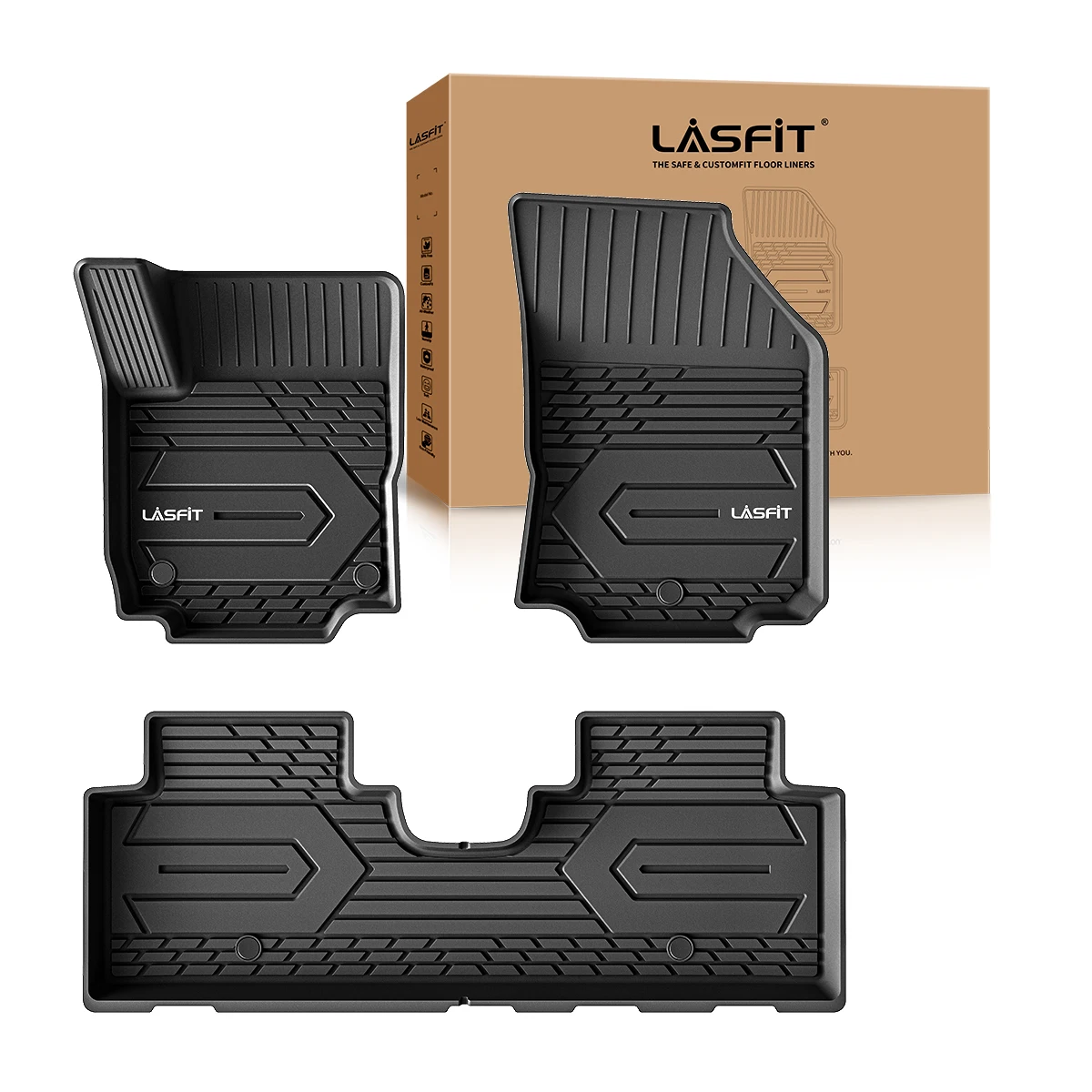 LASFIT Floor Mats for 2018-2024 Chevrolet Equinox(not fit EV model) and 2018-2024 GMC Terrain Front & Rear Row TPE Material