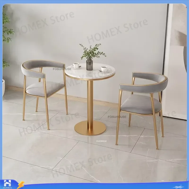 3 Piece Dining Table and Chairs Set Modern Iron Frame Kitchen Furniture with Backrest Armchair for Home Cafe Restaurant Decor