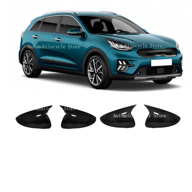 Fit For Kia Niro DE 2016-2021 Rearview Side Mirror Cover  Wing Cap Outdoor Door View Case Trim Carbon Fiber  2017 2018 2019