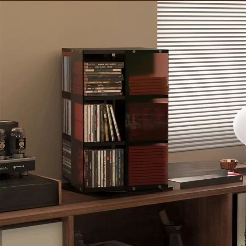 Rotating Vinyl Record Display Stand LP Album Holder Storage Rack Space Saving Desktop Organizer Home Office Furniture