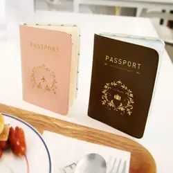 Brown PU Passport Holder PVC Ticket Passport Covers Travel Passport Protective Cover ID Credit Card Holder Travel Accessories