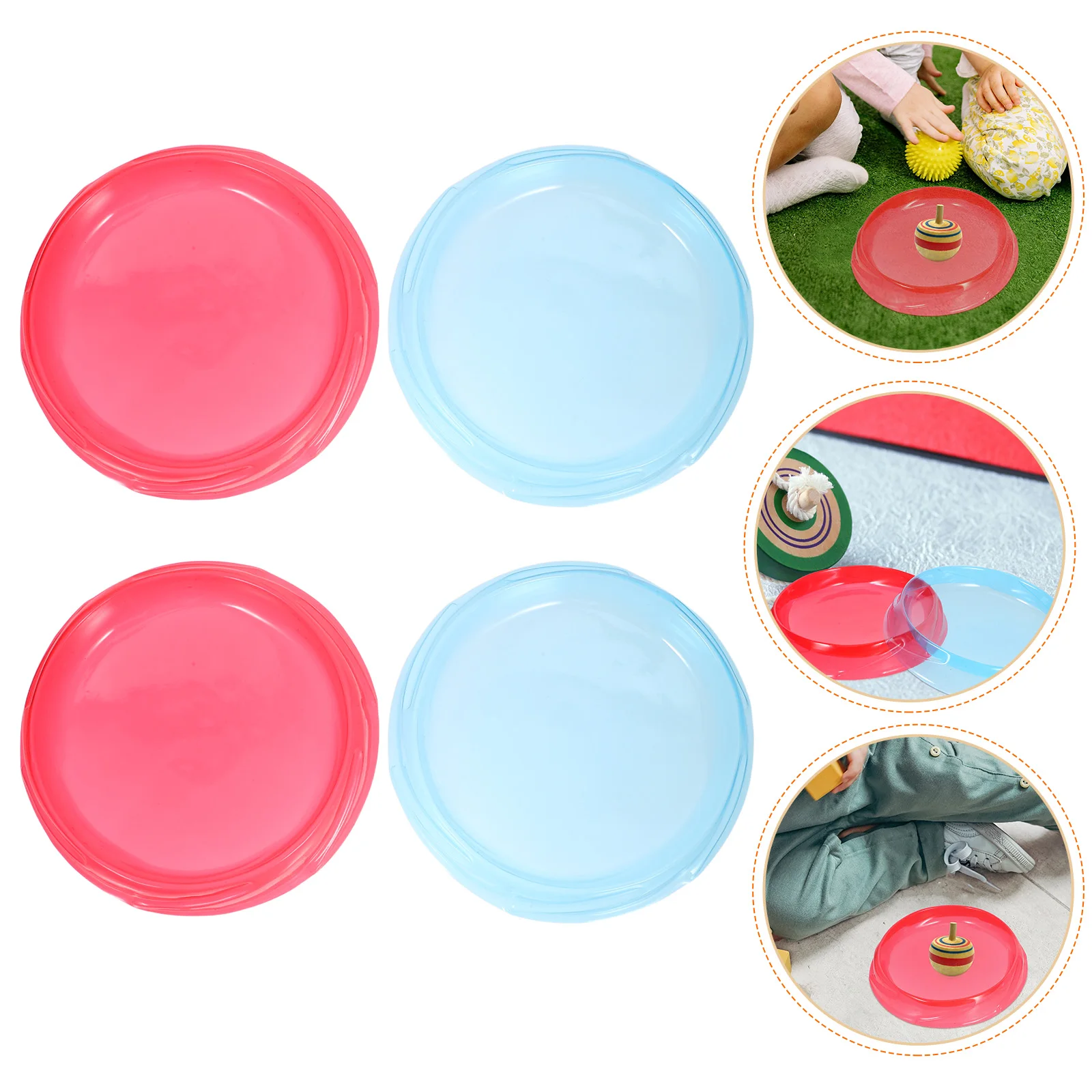 

4 Pcs Plate Toy Funny Gyro Game Board Checkerboard Plastic Gaming Stadium