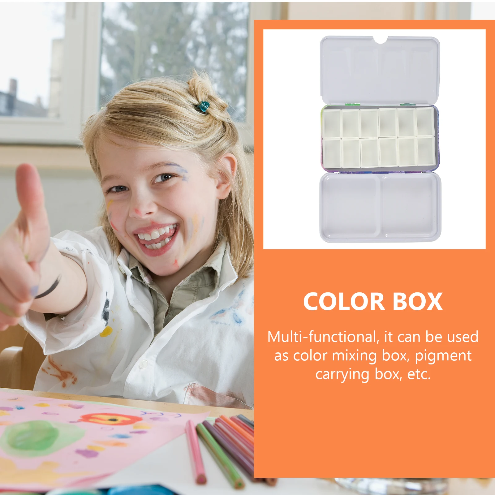 

1 set Watercolor Pigment Box Empty Metal Tinplate Palette Jar Paint Mixing Tray Art Painting DIY Oil Colors Household Storage