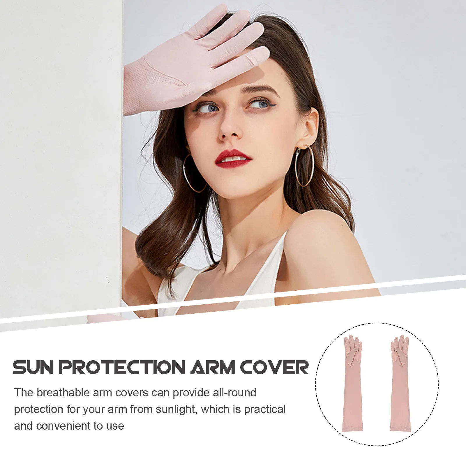 

1 пара УФ-защитных рукавов для женщин: дышащие, легкие, охлаждающие, для баскетбола, вождения, бега