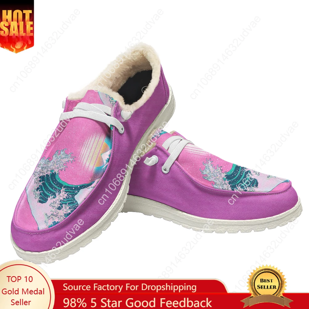 

The Great Wave off Kanagawa Plush Casual Shoes Flat Shoe Men Woman Breathable Casual Lightweight Footwear Custom Made Shoe