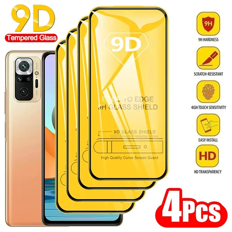 9D Protective Glass Screen Protector For Xiaomi Redmi Note 12 11 10 7 8 9 Pro Max 11 12S 9S 8T 11T 11S 10T 10S 10T 9T 9C 10C 10A