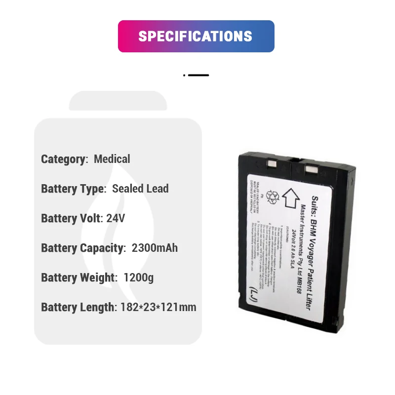 Sealed Lead 24V 2300mAh  Rechargeable M e d ical B a ttery  CSA05107 for B h m M ed ical A8500  VOYAGER PORTABLE TRACK LIFT