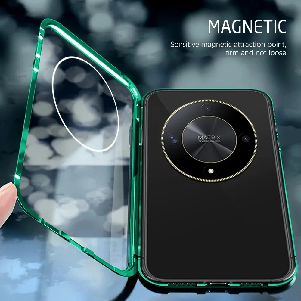 360° Full Body Double Sided Glass Metal Frame Case for Honor X6 Pro X9c X9b X9A 5G Honor Magic 6 5 Lite Protective Shell Cover