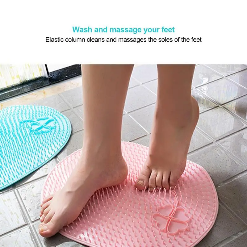 Shower Foot Scrubber Mat Non Slip Massager Back Sucker Brush Bath Pad Easy Clean Body Care Foot Massager Mat Remove Dead Skin