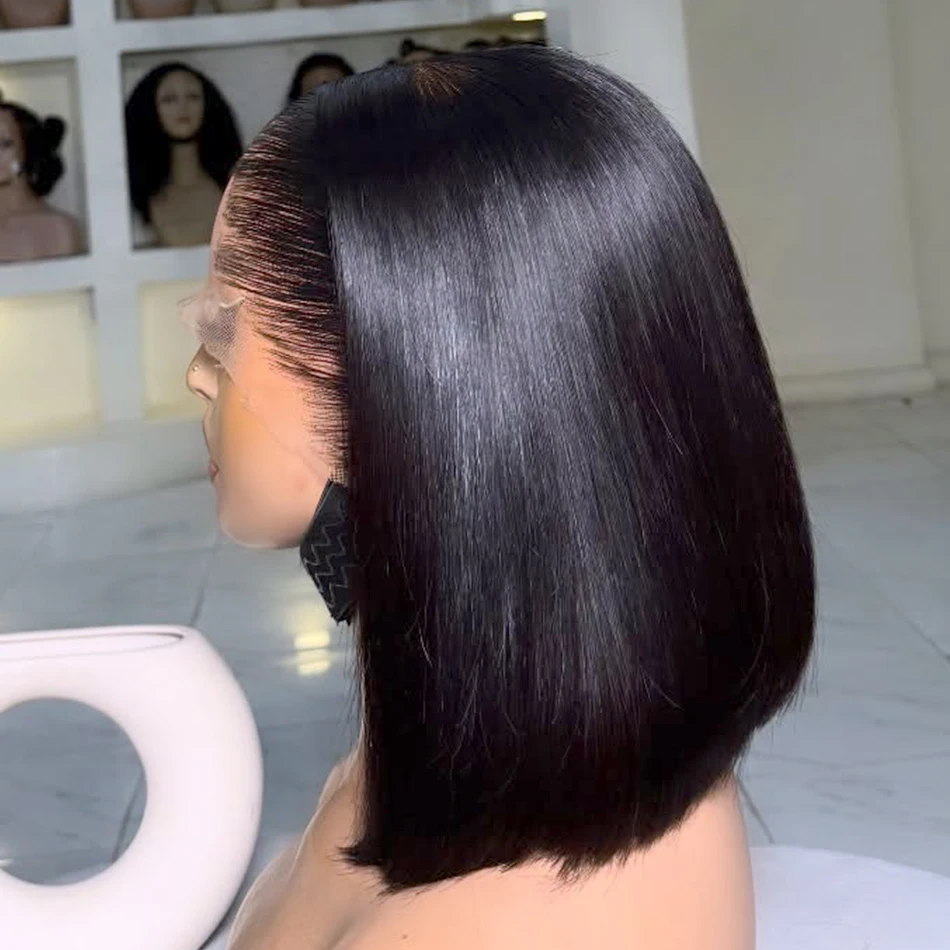 

13x6 HD Lace Frontal Short Bob Wig Bone Straight Glueless Pre Cut 5x5 Closure Wig Ready to Wear BOB Human Hair Wig Preplucked