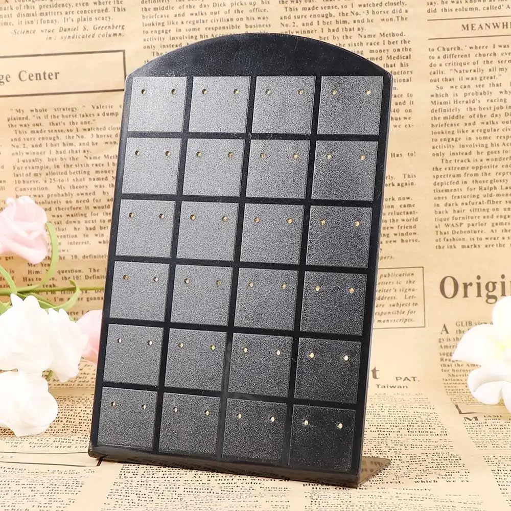 عرض ألوان القضية أزواج مريحة 24 زوج حامل مجوهرات رف القرط صندوق أقراط إطار المجوهرات #3