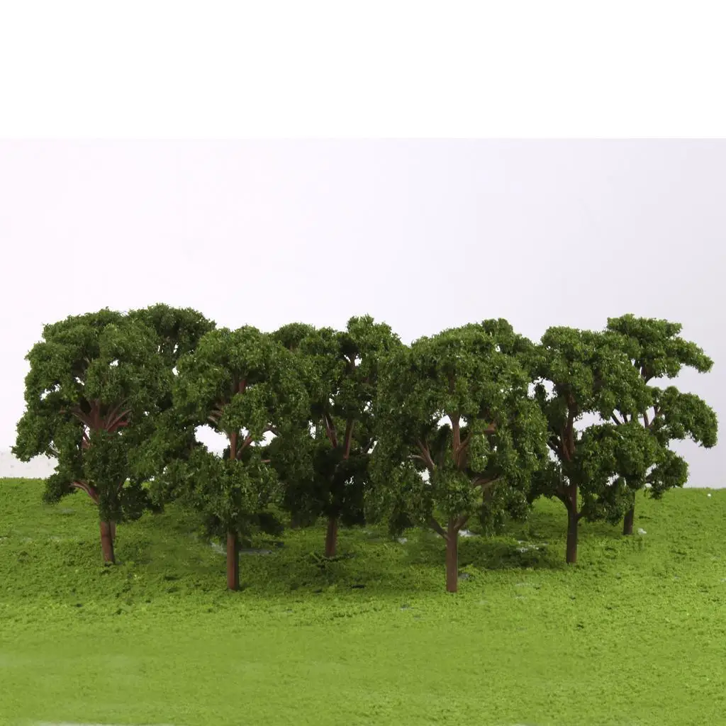 10 szt. Model drzewa Banyan Pociąg Sceneria Krajobrazowa Skala 1:75 - Ciemnozielony