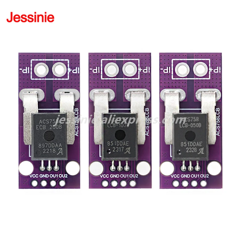 2pcs/1pc ACS758LCB-050B ACS758LCB-100B ACS758KCB-150B ACS758ECB-200B Hall Effect Current Sensor Module 50A 100A 150A 200A ACS758