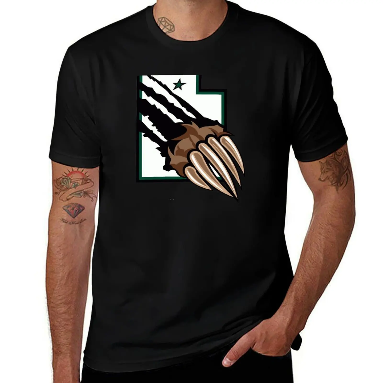 

UTAH GRIZZLIES Hockey Logo1 T-Shirt Simple Casual Short Sleeve Cotton T-Shirt