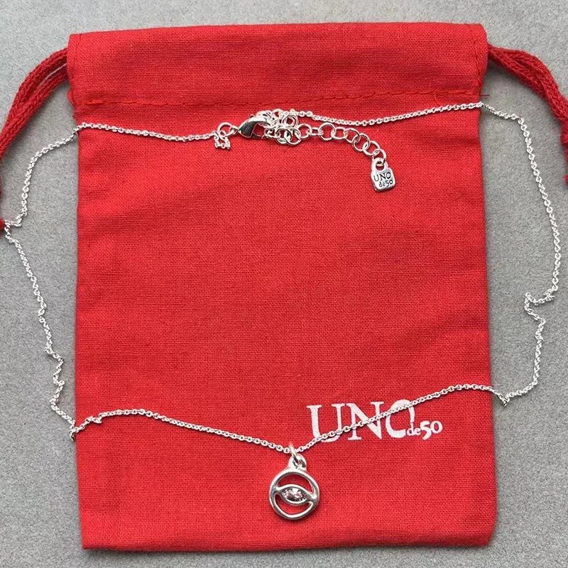 2023 UNOde50 New Spain Bestselling Fashion Trend High Quality Small Hanging Necklace Women's Romantic Jewelry Gift Bag