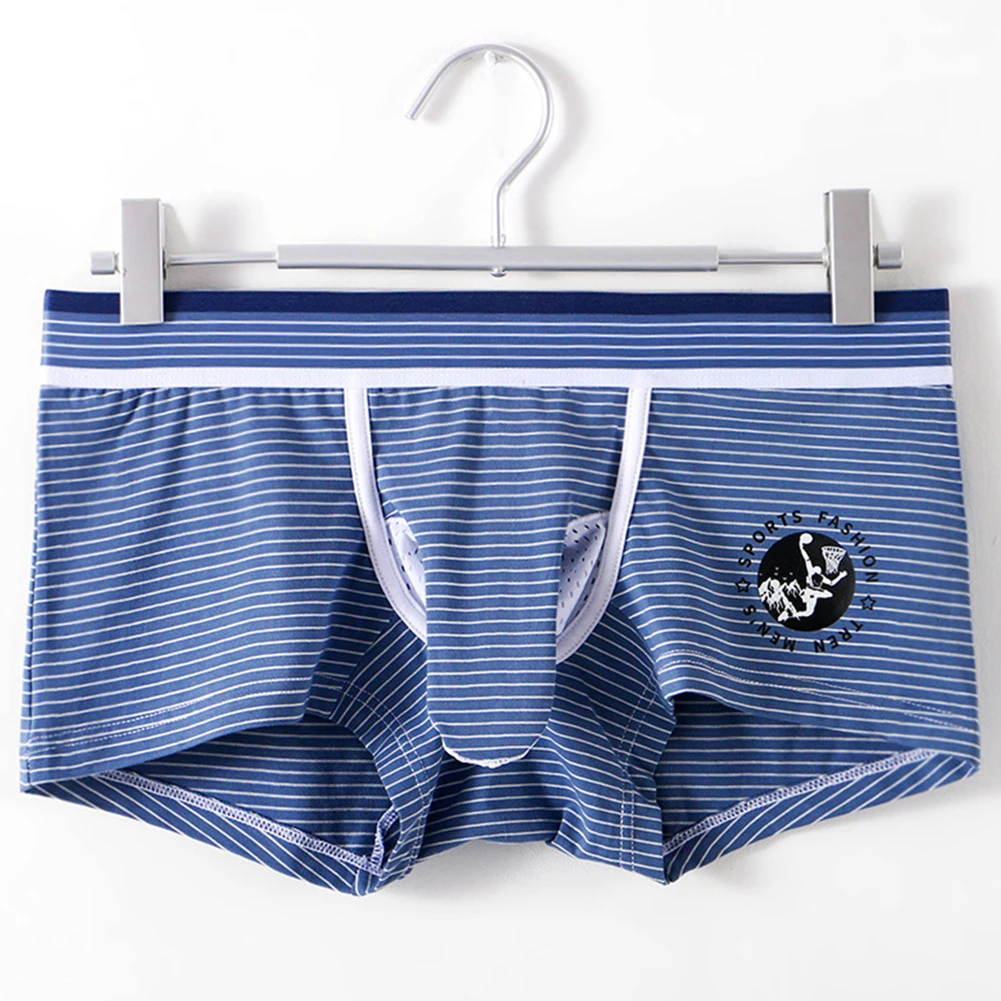 

Men Boxer Briefs Breathable Elephant Nose Trunks Sports Boxer Underwear Shorts Elastic Casual Striped Panties