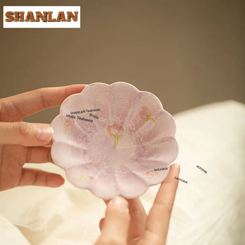 

Powder Yin Hand Painted Butterfly Coasters Handmade Cup Mat For Coffee Cups Saucer Anti-scald Placemats Cup Holder Drinkware