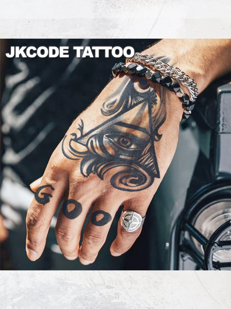 Tatouage à base de plantes tout usage lettre oculaire peint à la main Style Graffiti tatouage temporaire Cool hommes femmes main cou tatouage durable imperméable 15 jours