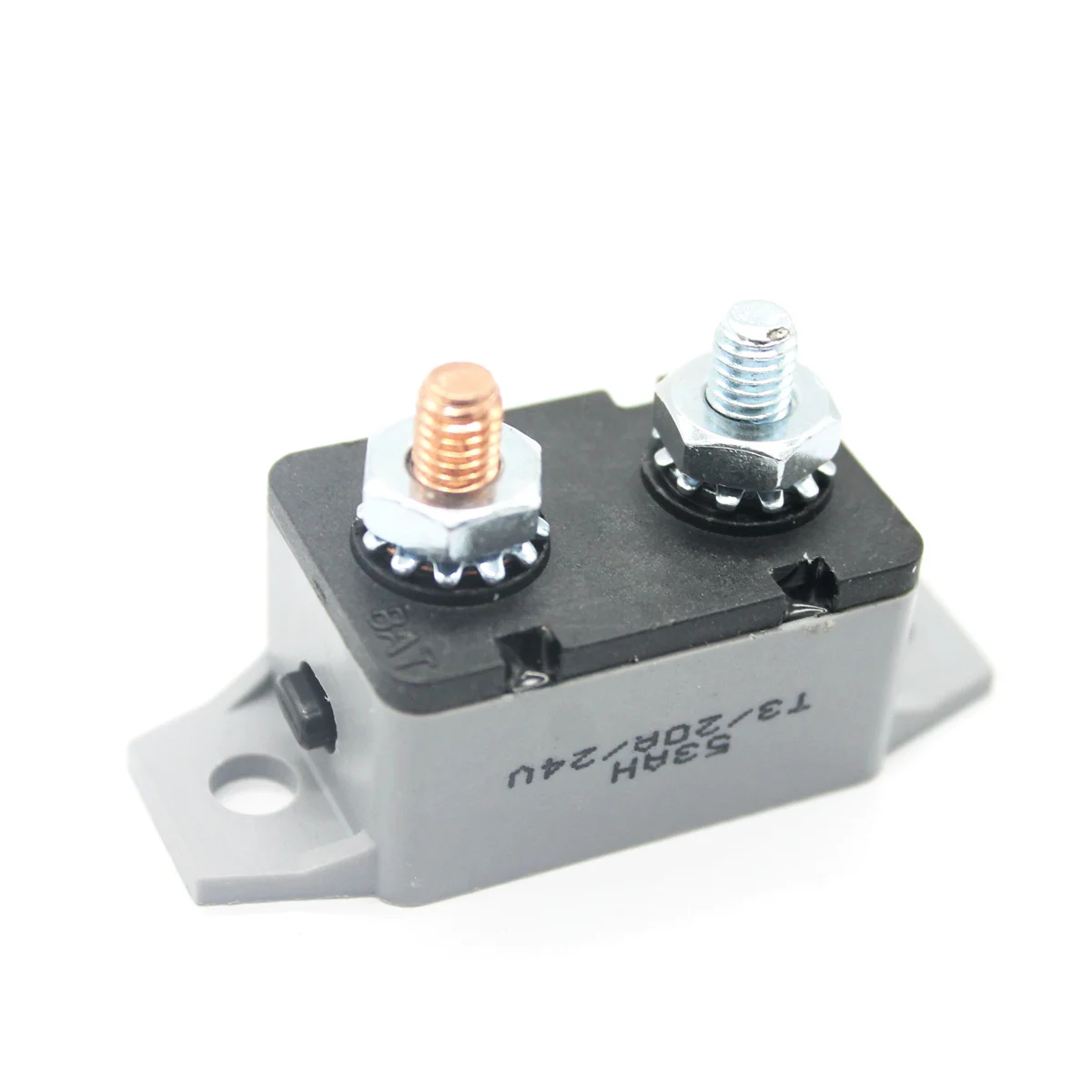 

Manual Reset Circuit Breaker 20a 24V Plastic Body Mount Bracket Waterproof Chargers Trucks Marine Auto Trolling Motors