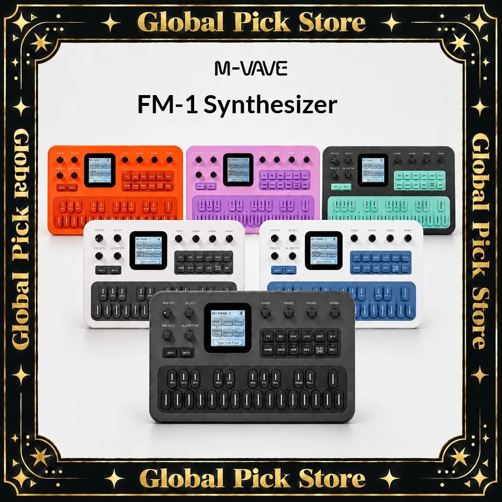 M VAVE Portable MIDI Keyboard Synthesizer Built In Speaker FM-1 Outdoor Music Arrangement Controller For Music Production Gifts