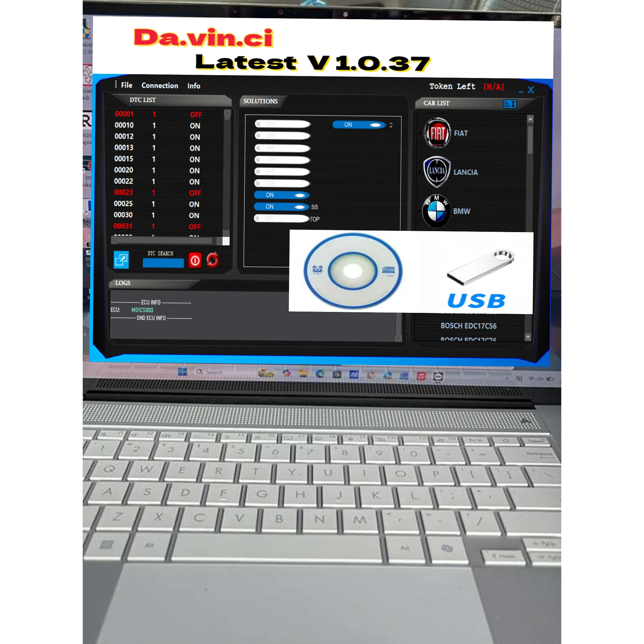 2026 Da.Vin.ci V1.0.37 DAVINCI1.0.35 Full Function Free ECU SOLUTIONS V1.01 Automotive Diagnostics Repair Workshop 1PC install