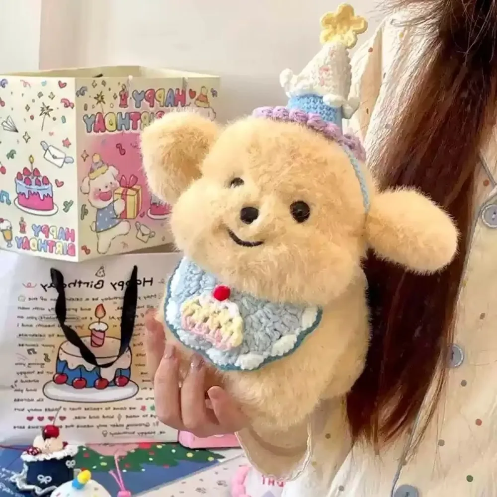 

Soft 20cm Plush Puppy Fluffy Anime Simulation Plush Bib Dog Golden Retriever Plush Doll Kid