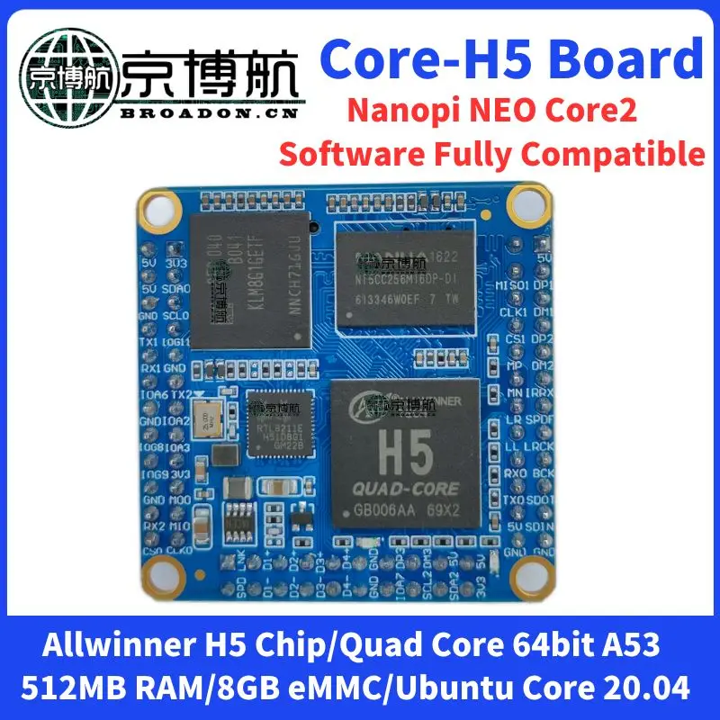 Allwinner H5 64bit Core Board Core H5 Development Demo Board Cortex-A53 Fully Compatible Friendly Nanopi NEO Core2 Ubuntu 20.04