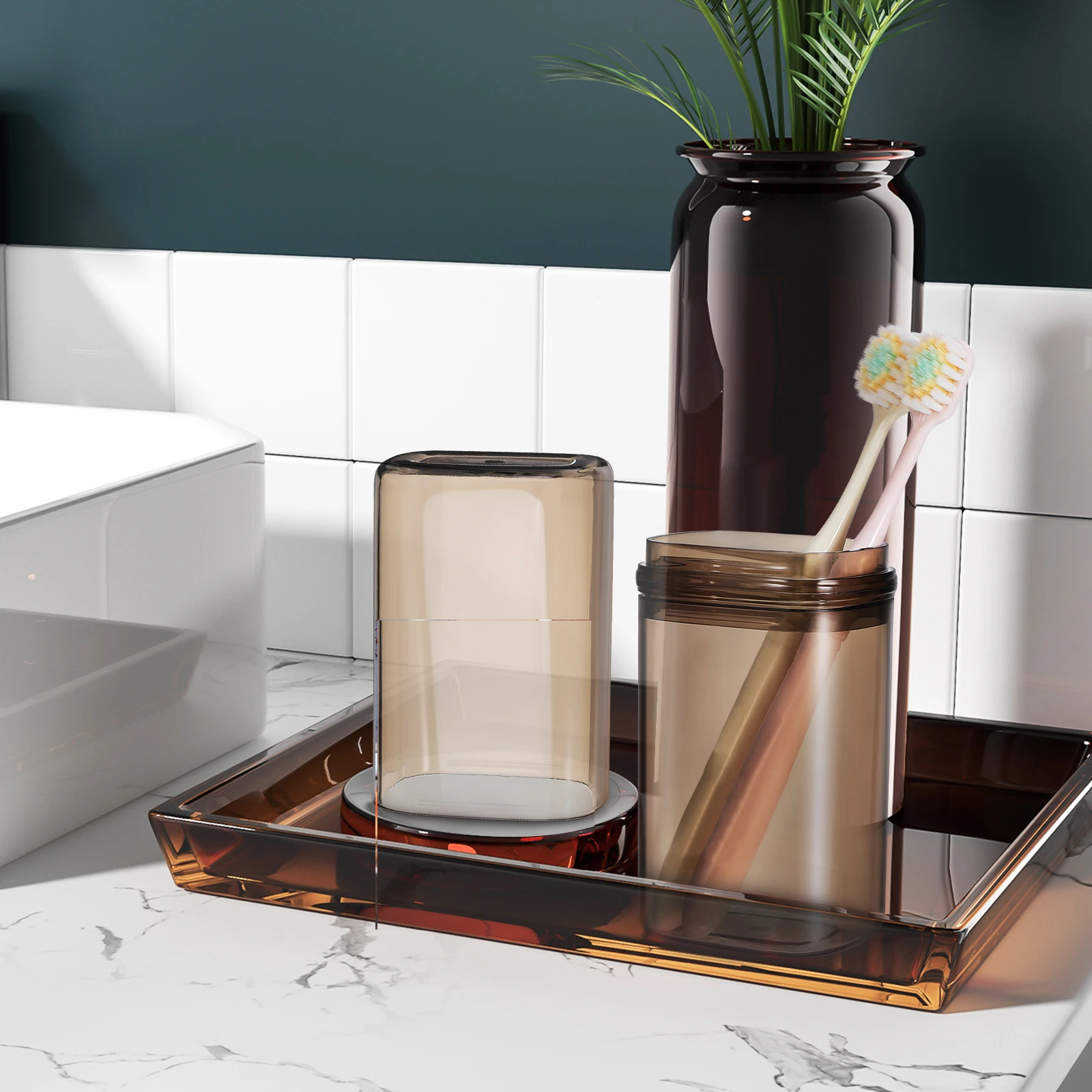 

Travel Toothbrush Holder Portable Toothbrush Case With Cover Leak-Proof Toothpaste Storage Container For Travel Accessories