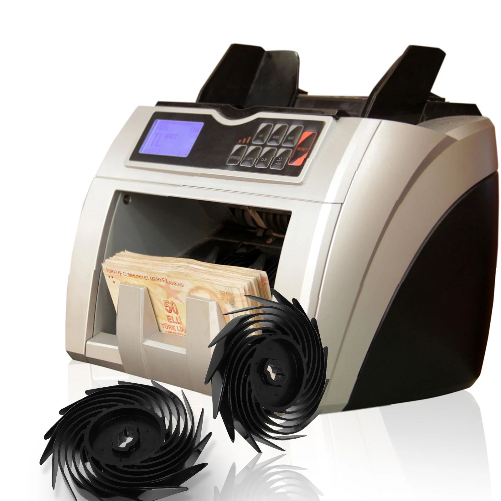 

2 Pcs Number Money Counting Machine Accessories Cash Gear Clicker Black Plastic Currency Counter Wheel