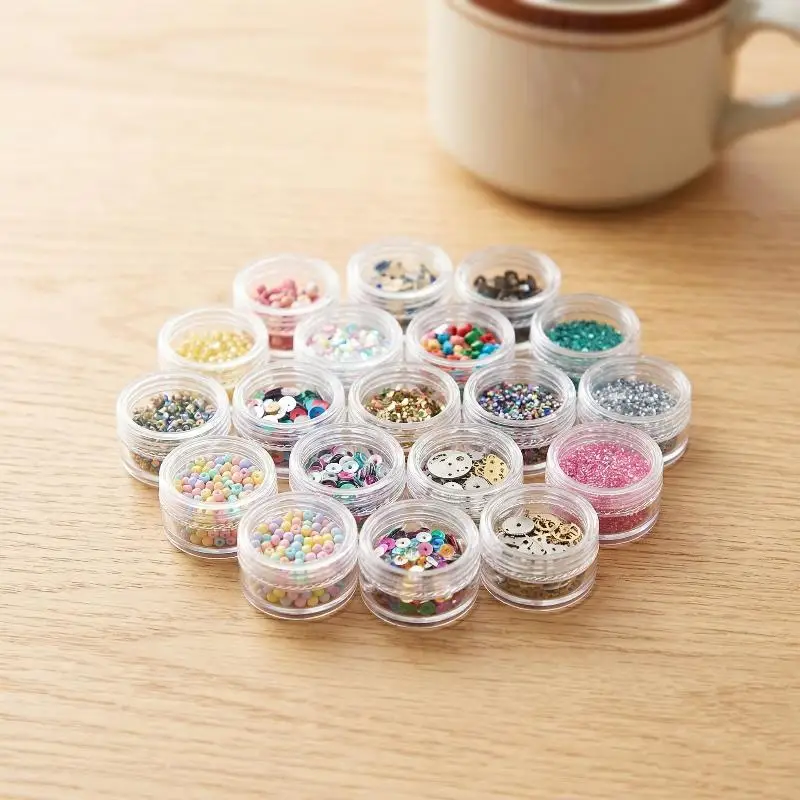 For Nail Art Beads Glitter Storage Travel Essentials 50pc Mini Transparent Cream Jar Cosmetic Bottles Sample Pots