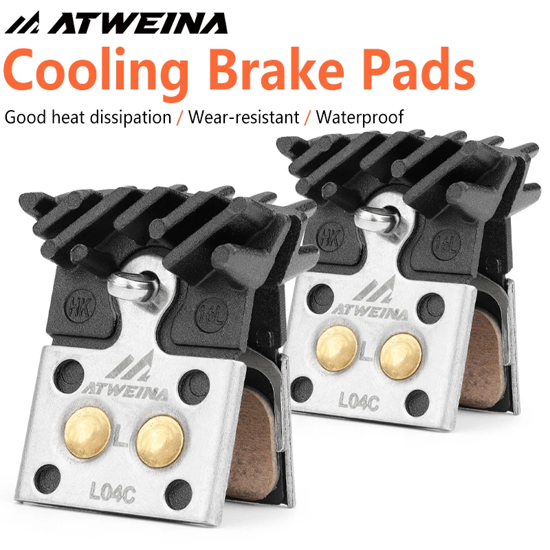 AliExpress NONE ATWEINA L04C Metal Brake Pads Are Suitable SHIMANO XT Heat Dissipation Fins Wear-resistant Heat-resistant Bicycle Brake Pads