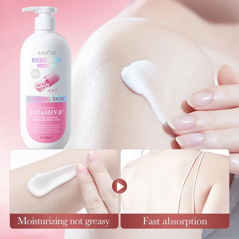 

400ml Brightening Body Lotion With Kojic Acid Niacinamide Moisturizer Hydrate Repair Dry Rough Skin Anti-Cracking
