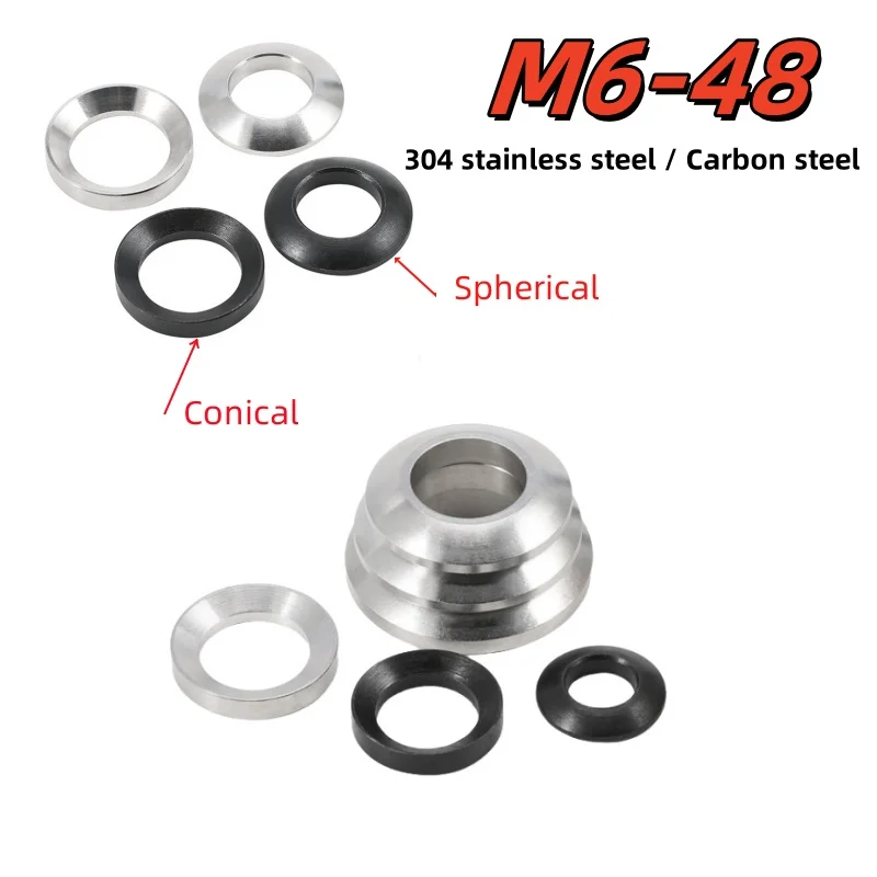 Conical Spherical WasherCountersunk Washer Stainless Steel Concave Convex Cone Gasket Carbon Steel M6 M8 M10 M12 M16 M20 M24-M48